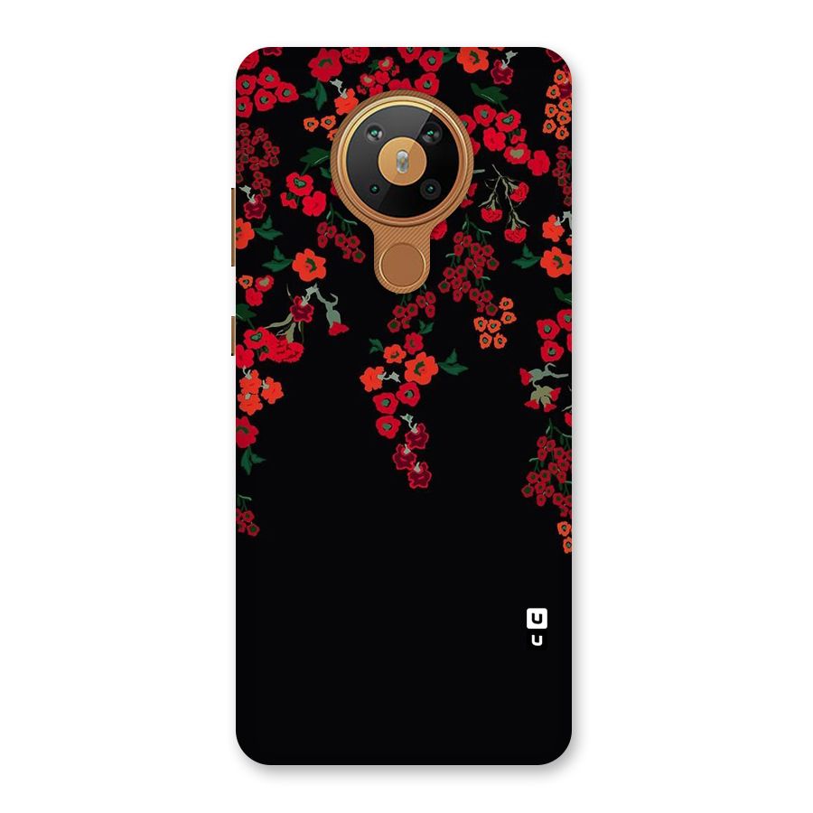 Red Floral Pattern Back Case for Nokia 5.3