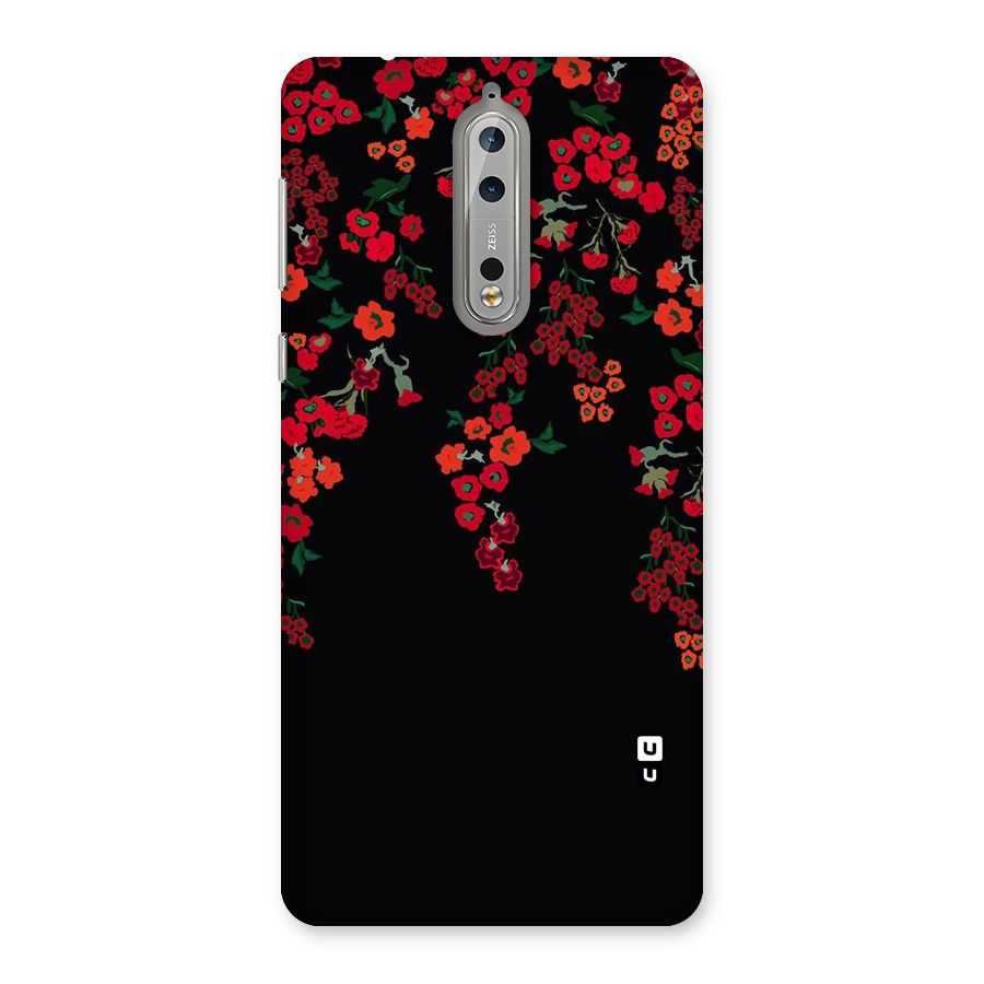 Red Floral Pattern Back Case for Nokia 8