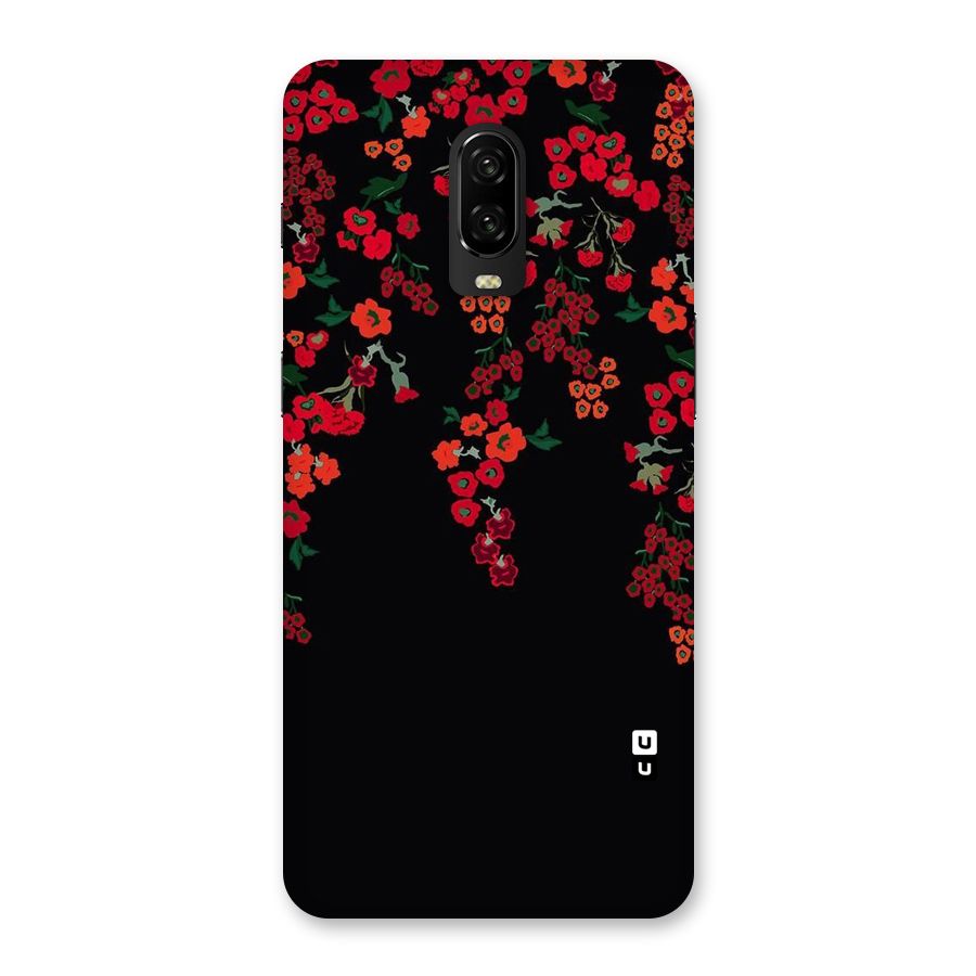 Red Floral Pattern Back Case for OnePlus 6T