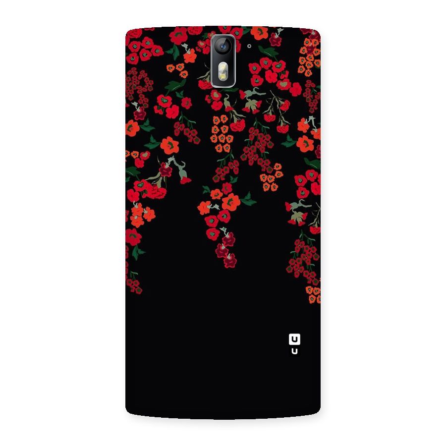 Red Floral Pattern Back Case for One Plus One