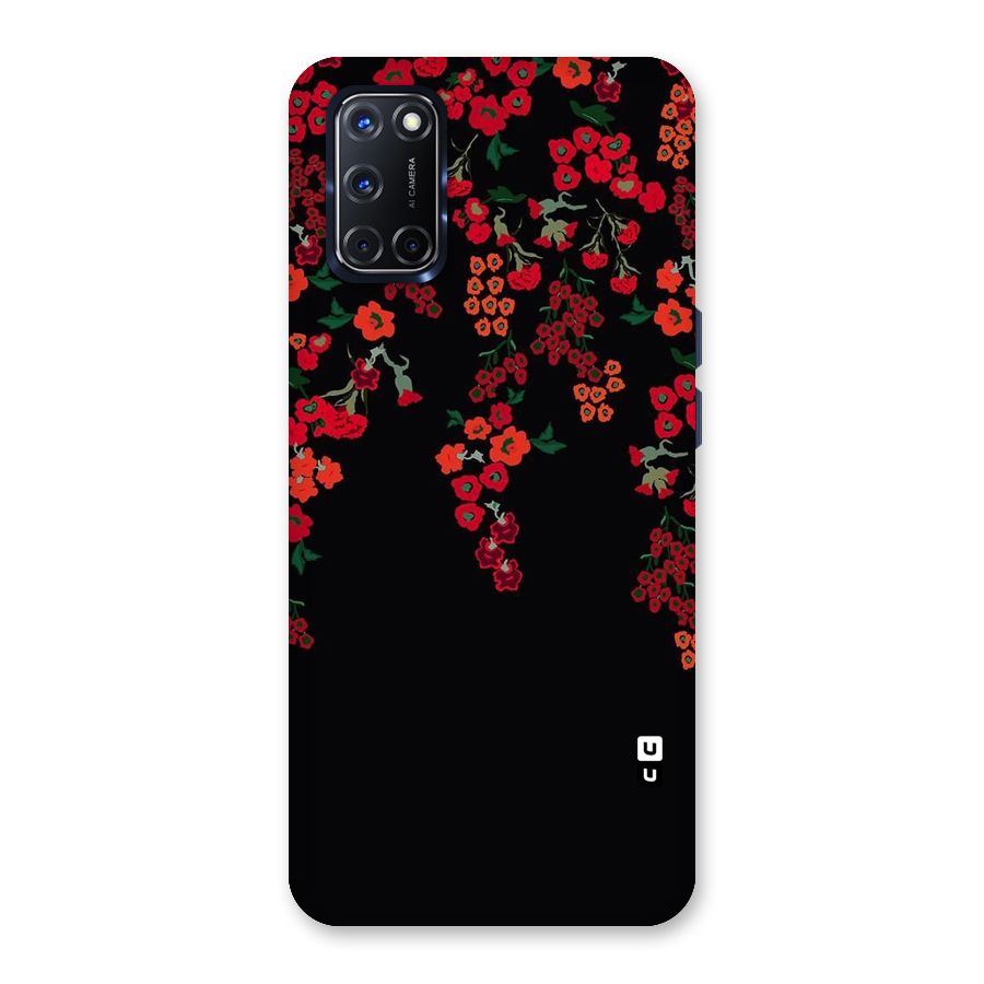 Red Floral Pattern Back Case for Oppo A52