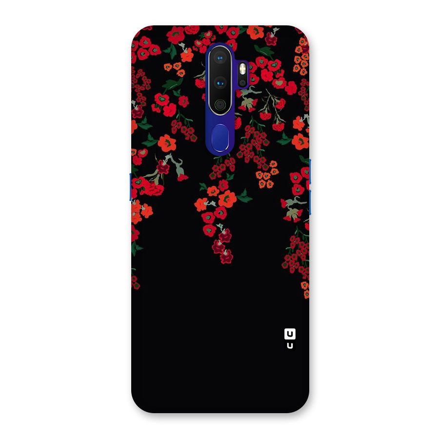 Red Floral Pattern Back Case for Oppo A9 (2020)