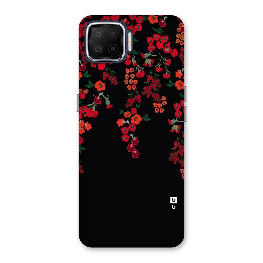 Red Floral Pattern Back Case for Oppo F17