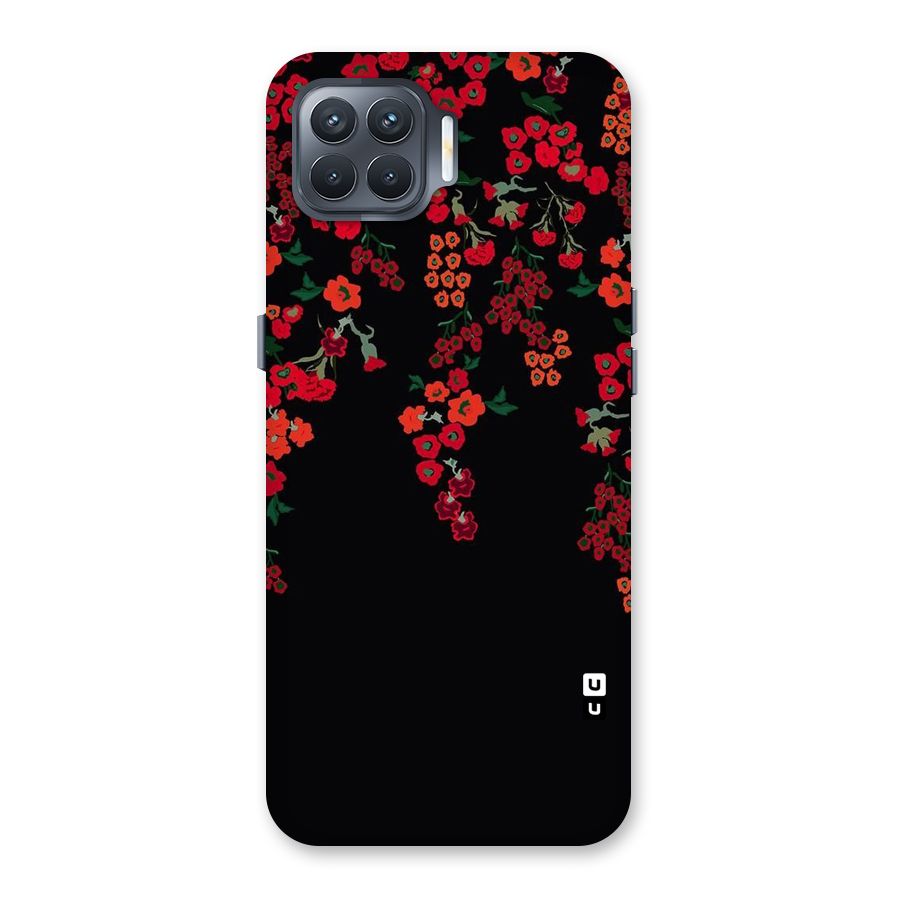 Red Floral Pattern Back Case for Oppo F17 Pro