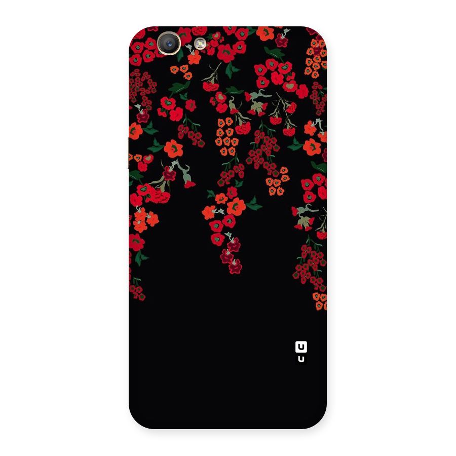 Red Floral Pattern Back Case for Oppo F1s