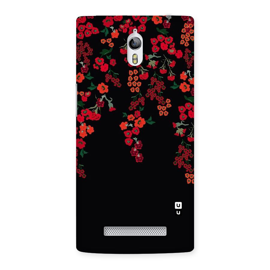 Red Floral Pattern Back Case for Oppo Find 7