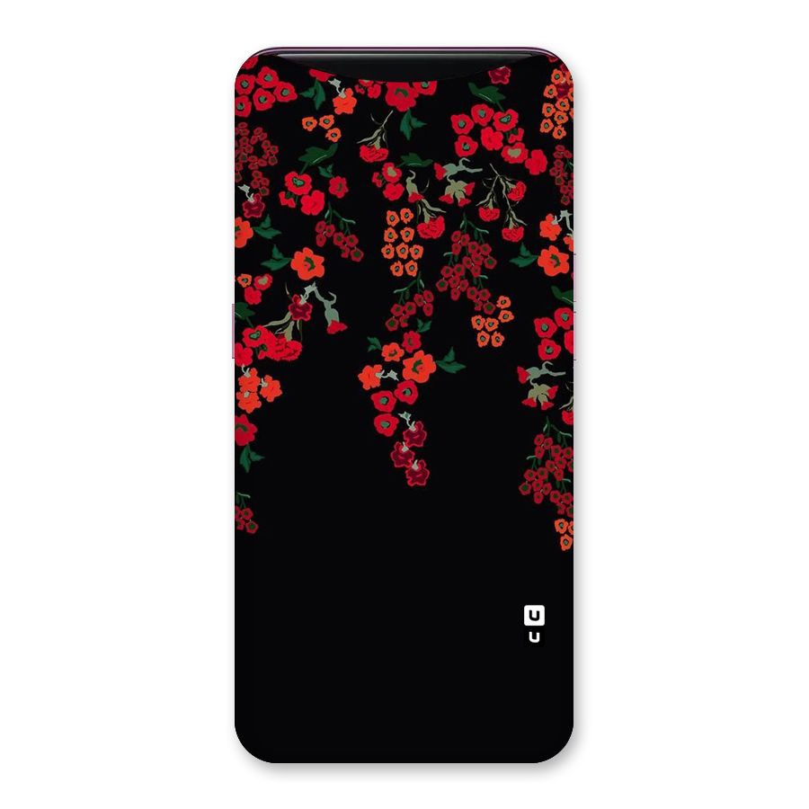 Red Floral Pattern Back Case for Oppo Find X