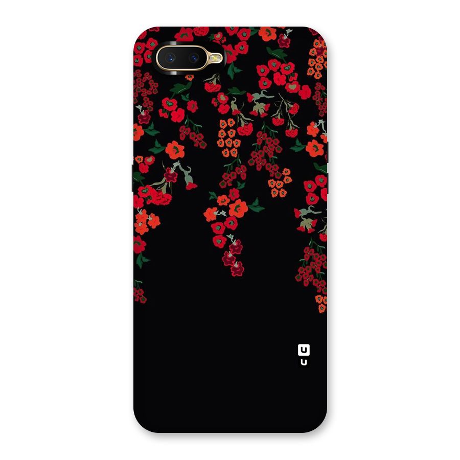 Red Floral Pattern Back Case for Oppo K1