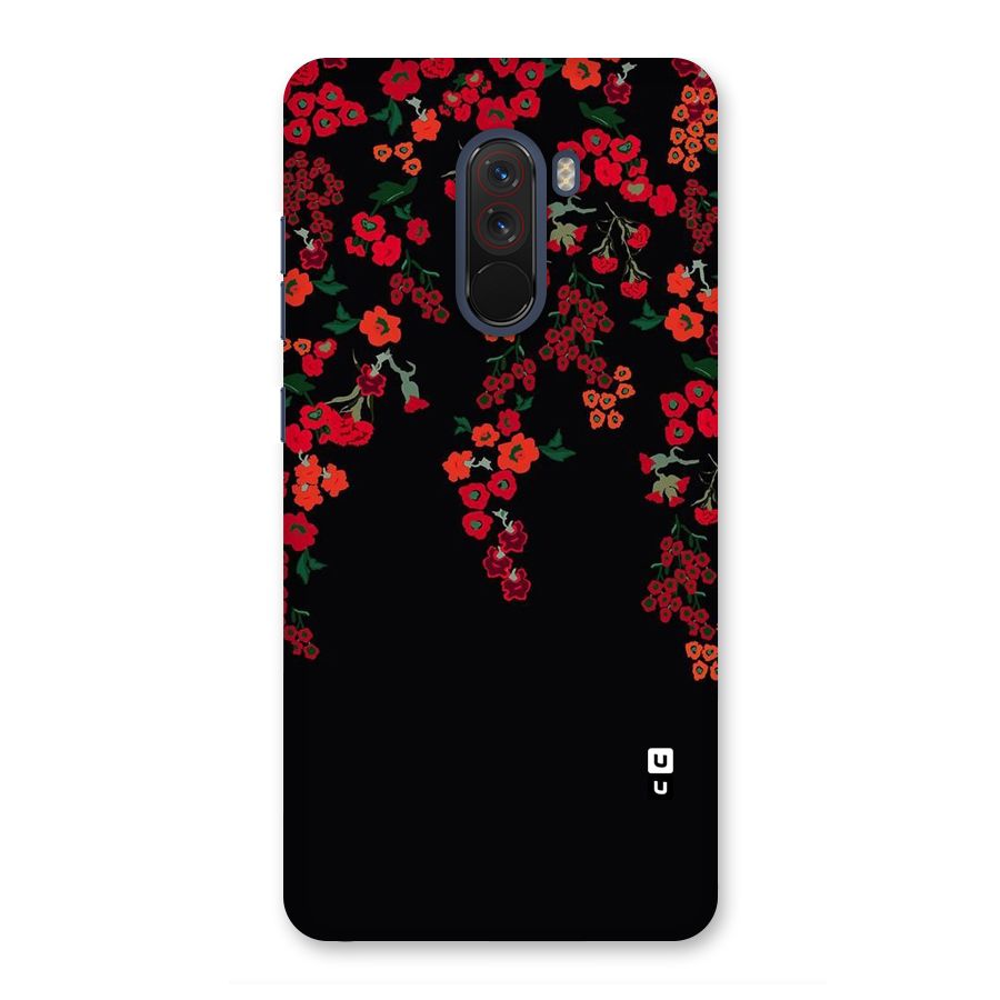 Red Floral Pattern Back Case for Poco F1