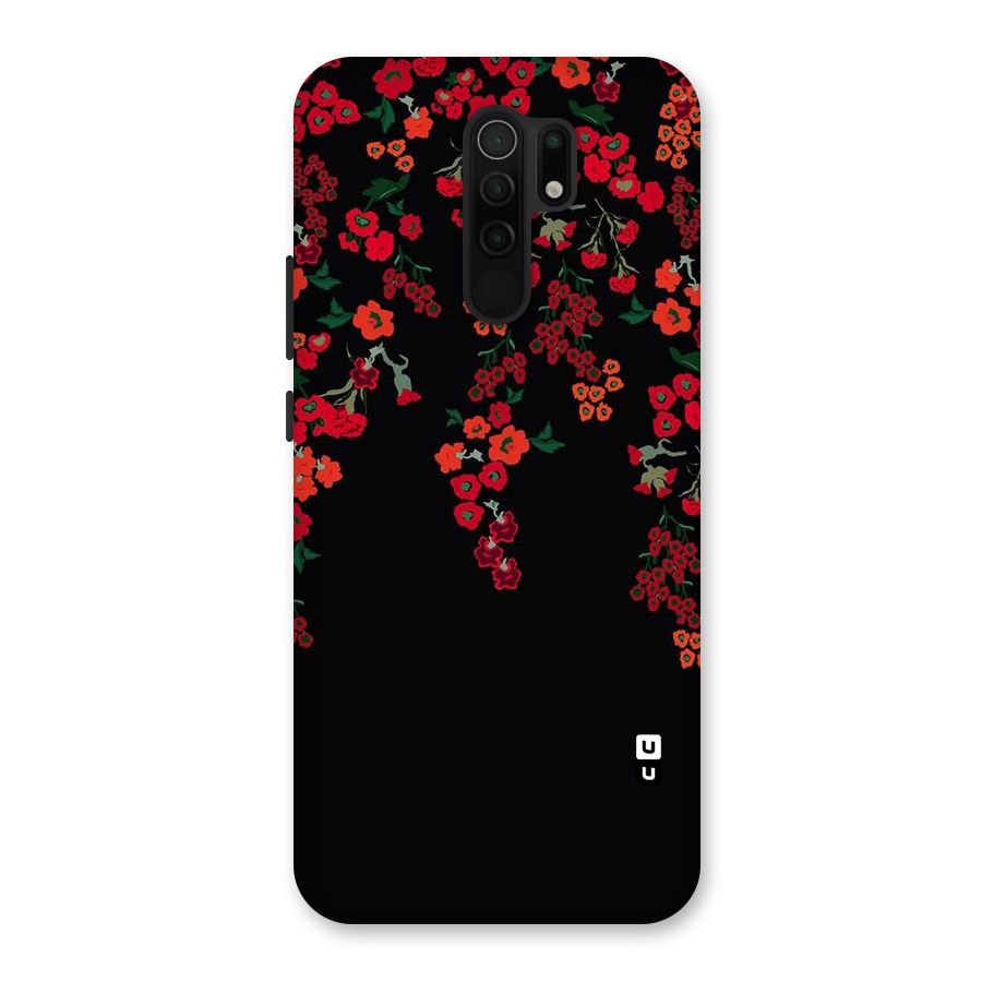 Red Floral Pattern Back Case for Poco M2