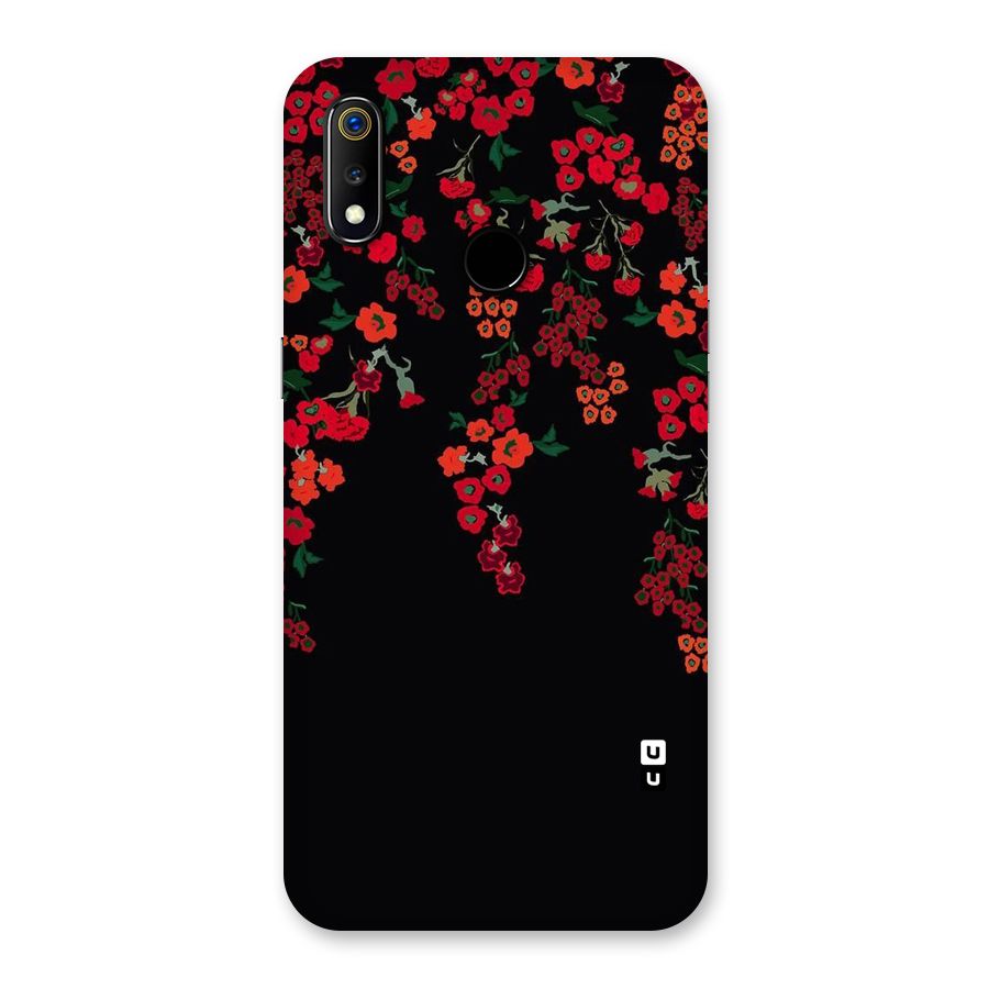 Red Floral Pattern Back Case for Realme 3