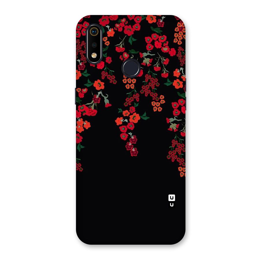 Red Floral Pattern Back Case for Realme 3i