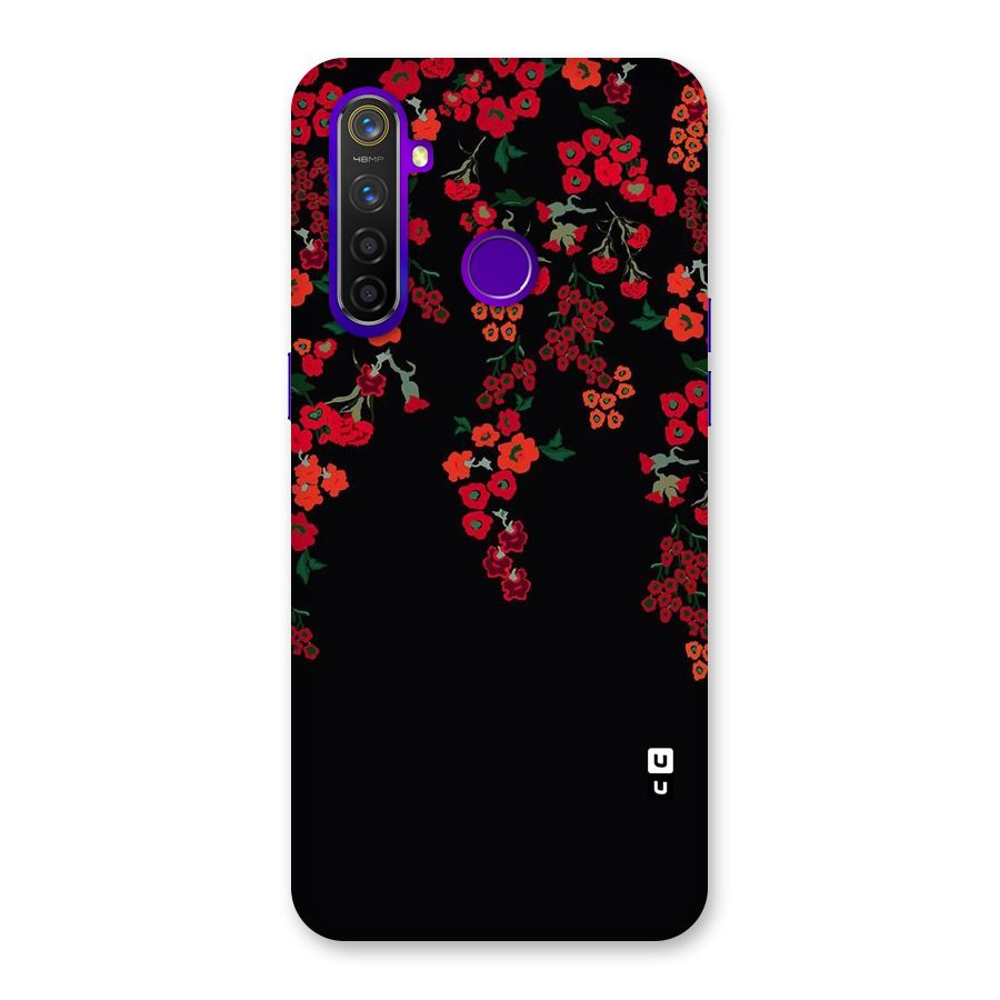 Red Floral Pattern Back Case for Realme 5 Pro
