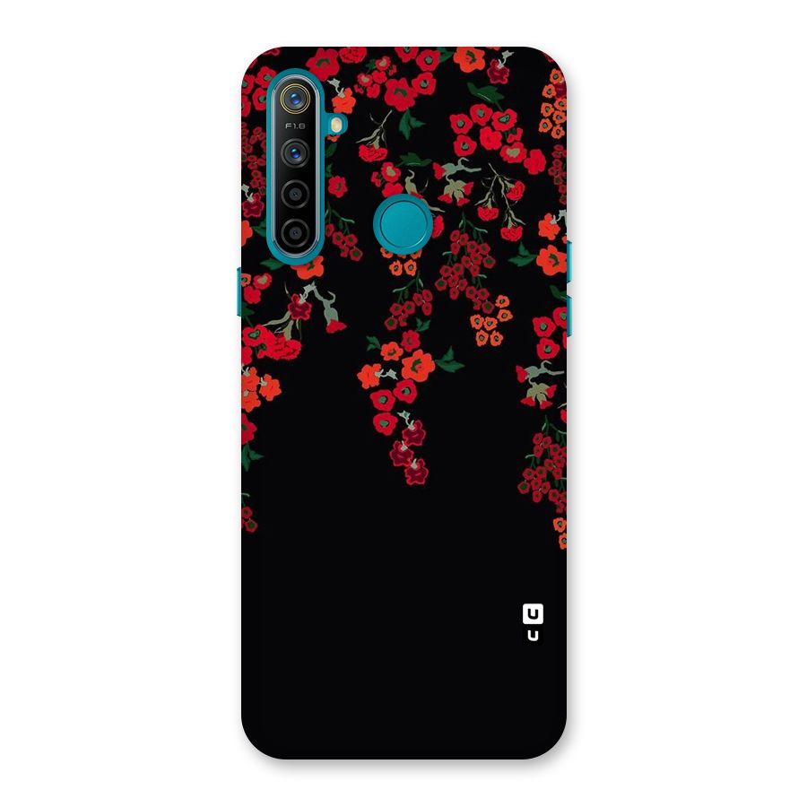Red Floral Pattern Back Case for Realme 5i