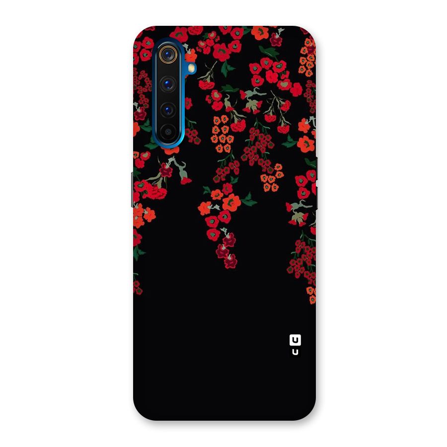 Red Floral Pattern Back Case for Realme 6 Pro