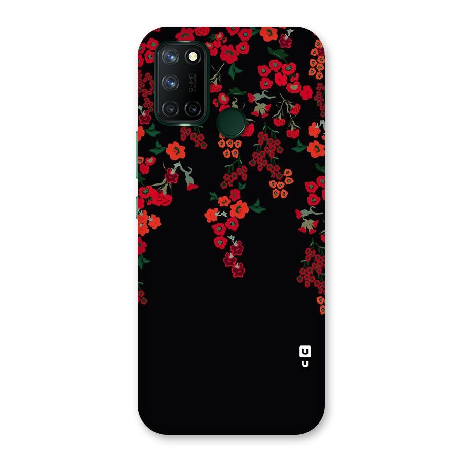 Red Floral Pattern Back Case for Realme 7i