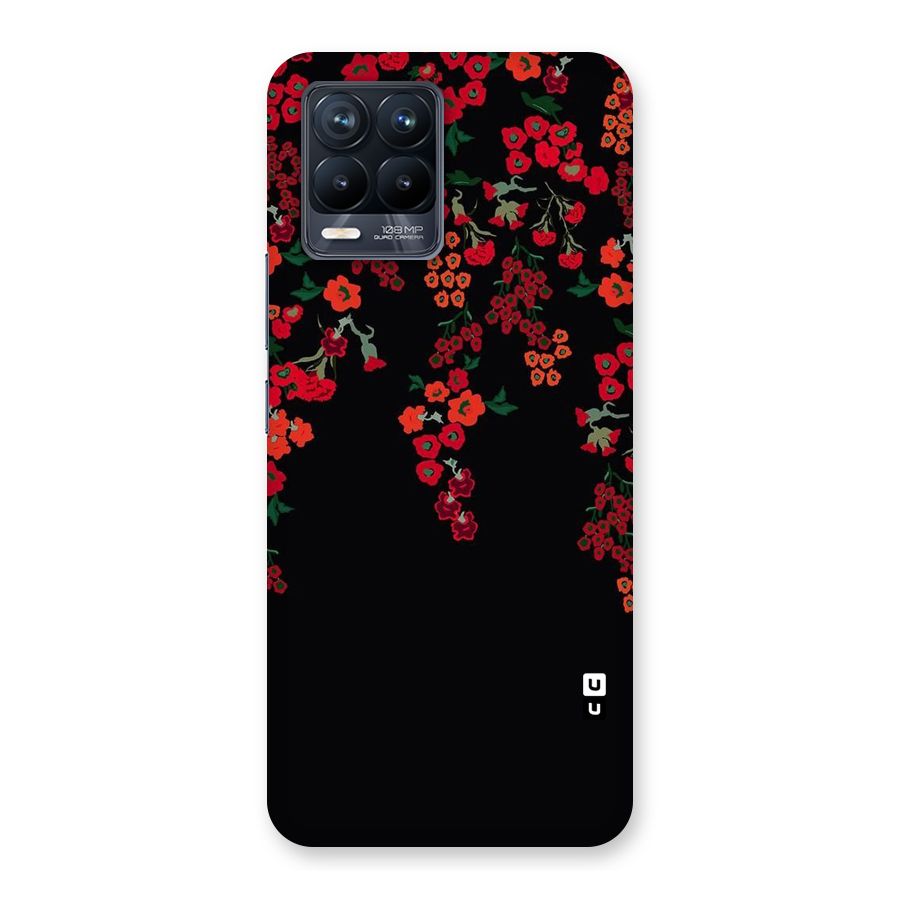 Red Floral Pattern Back Case for Realme 8 Pro