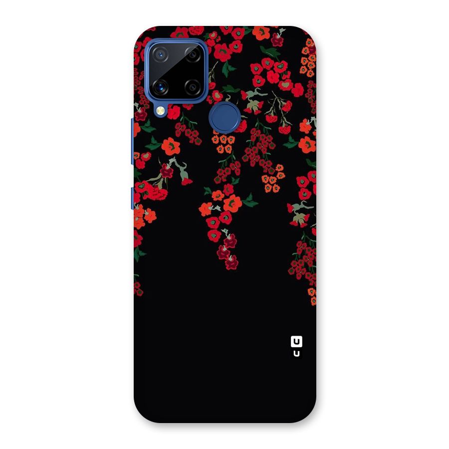 Red Floral Pattern Back Case for Realme C15