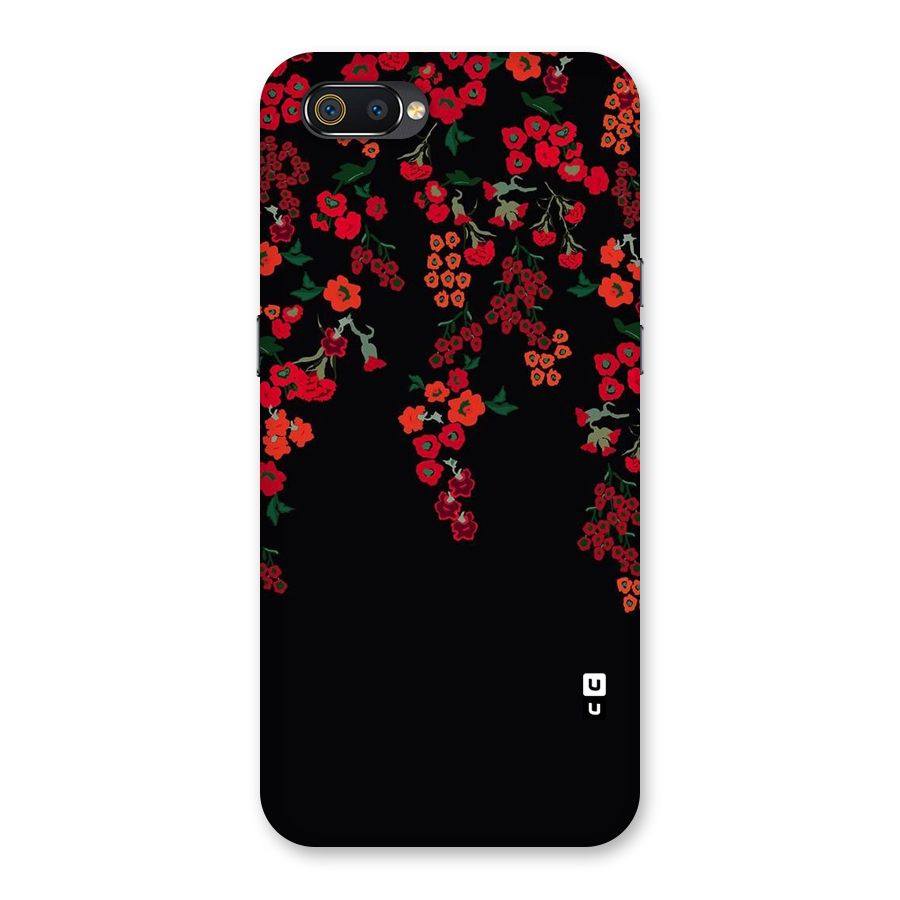 Red Floral Pattern Back Case for Realme C2