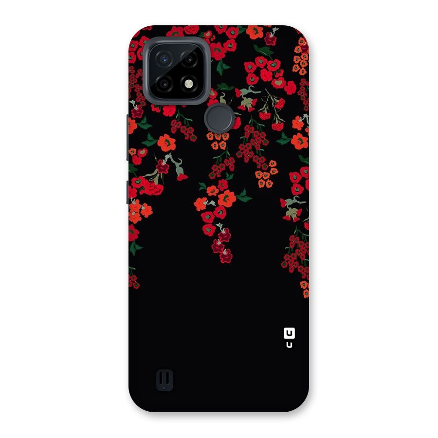 Red Floral Pattern Back Case for Realme C21