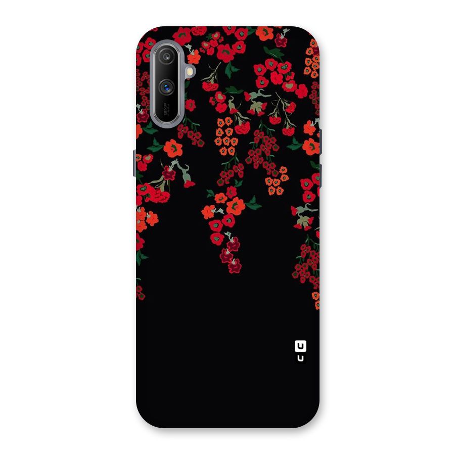 Red Floral Pattern Back Case for Realme C3