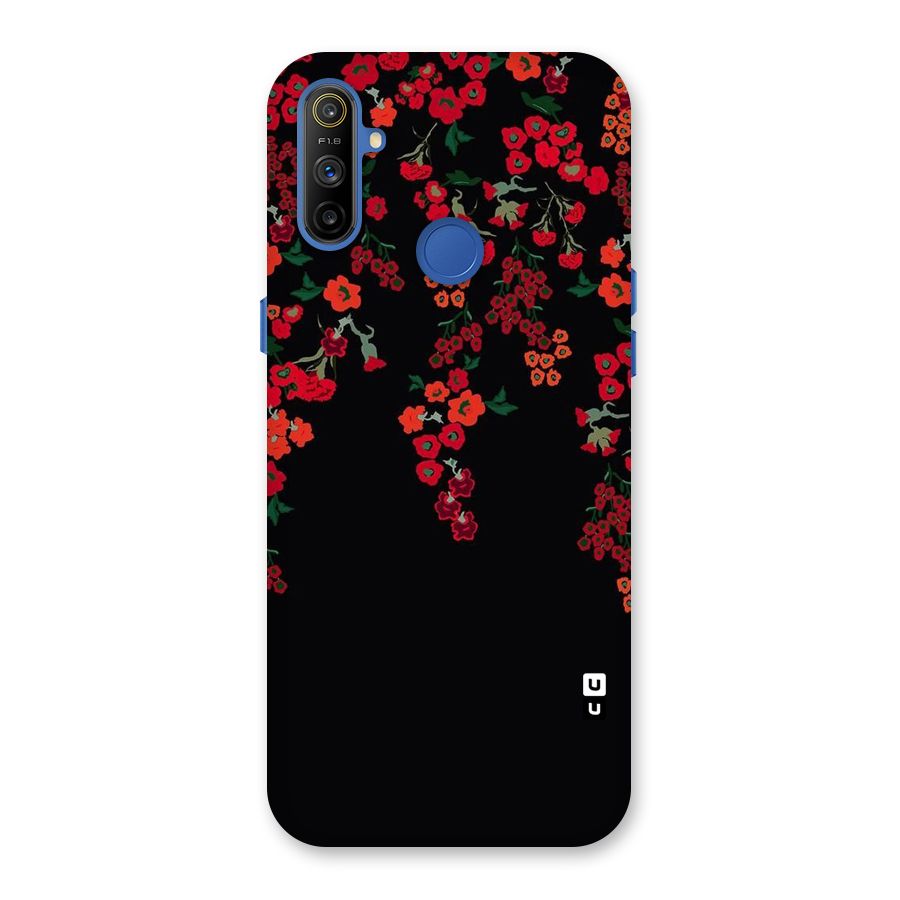 Red Floral Pattern Back Case for Realme Narzo 10A