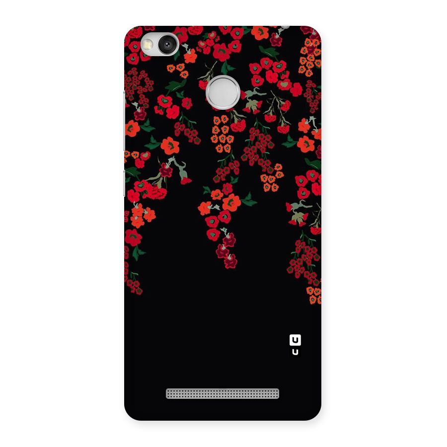 Red Floral Pattern Back Case for Redmi 3S Prime