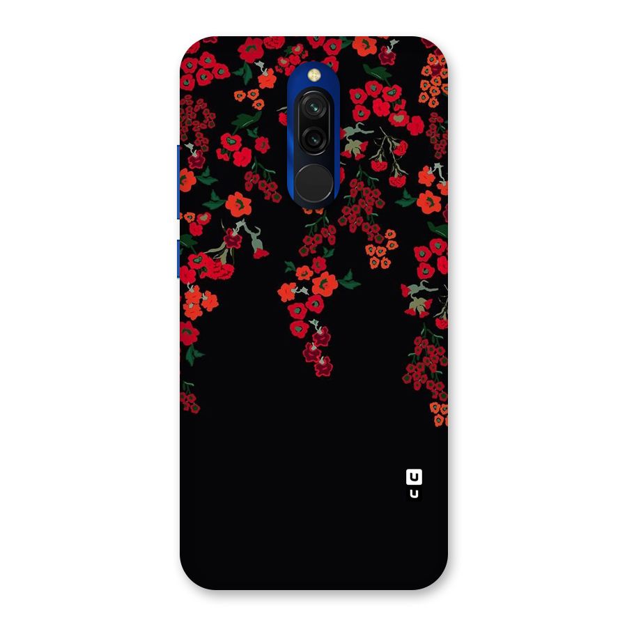 Red Floral Pattern Back Case for Redmi 8