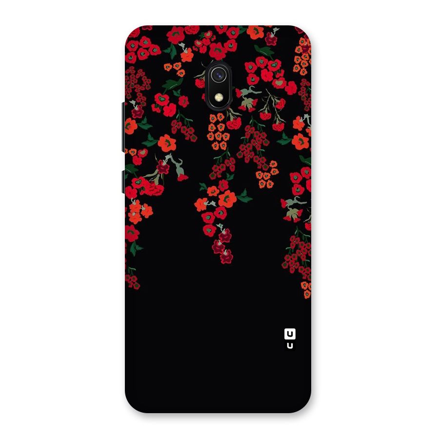 Red Floral Pattern Back Case for Redmi 8A