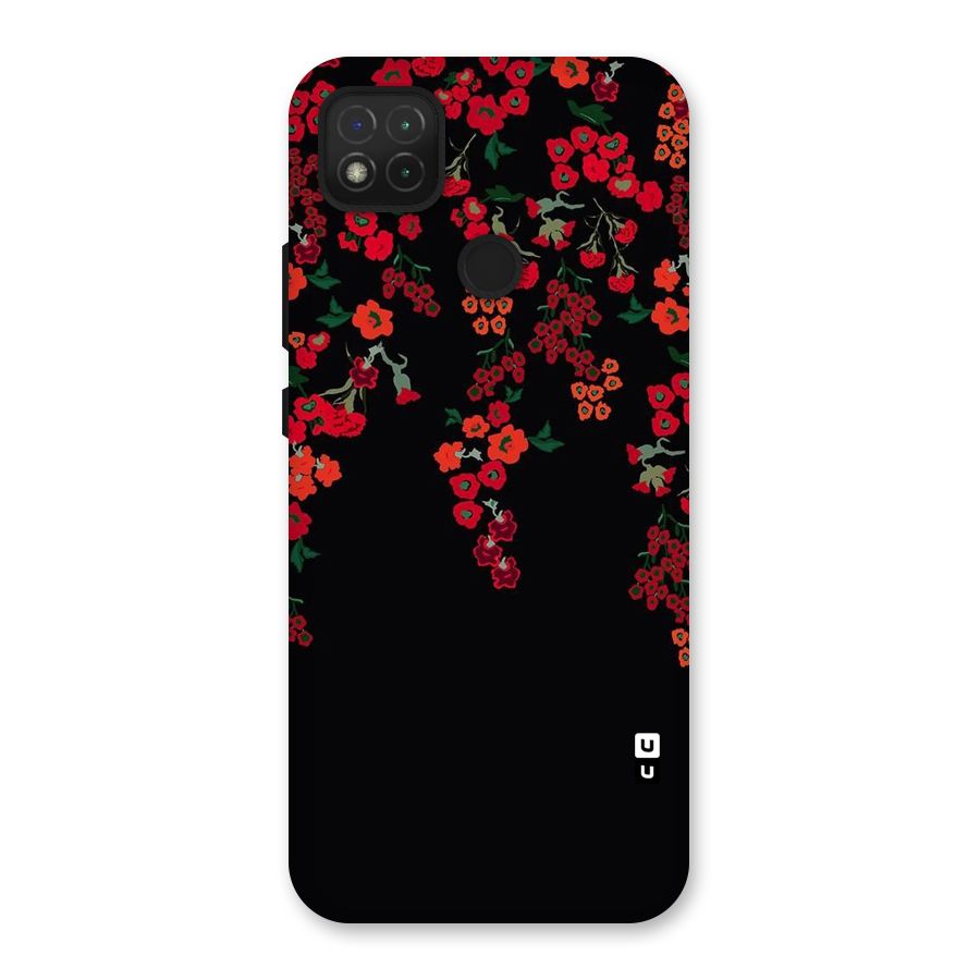 Red Floral Pattern Back Case for Redmi 9C