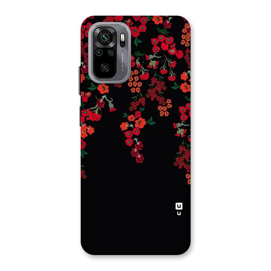 Red Floral Pattern Back Case for Redmi Note 10