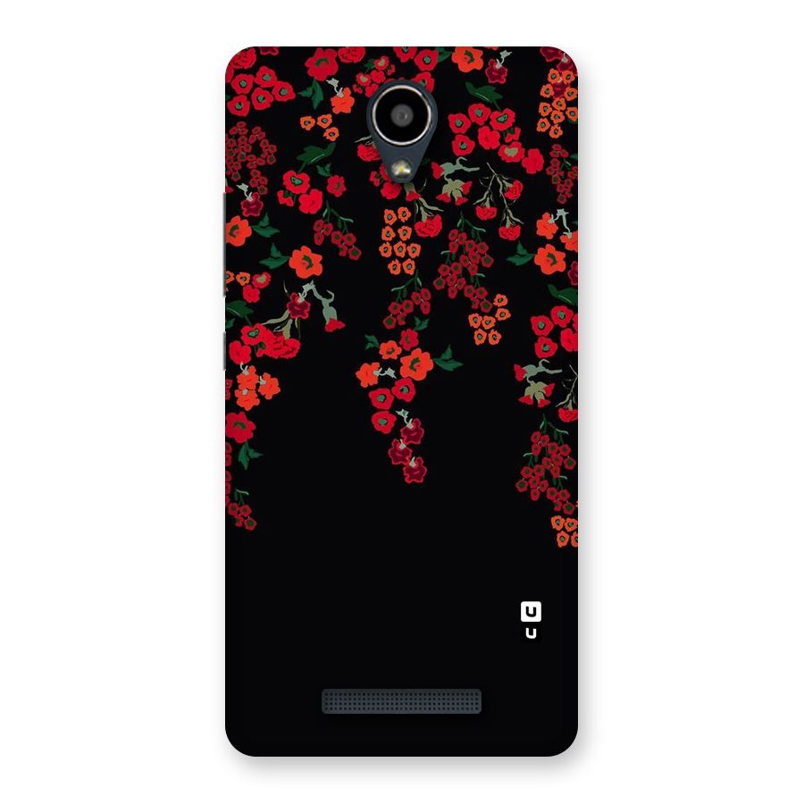 Red Floral Pattern Back Case for Redmi Note 2