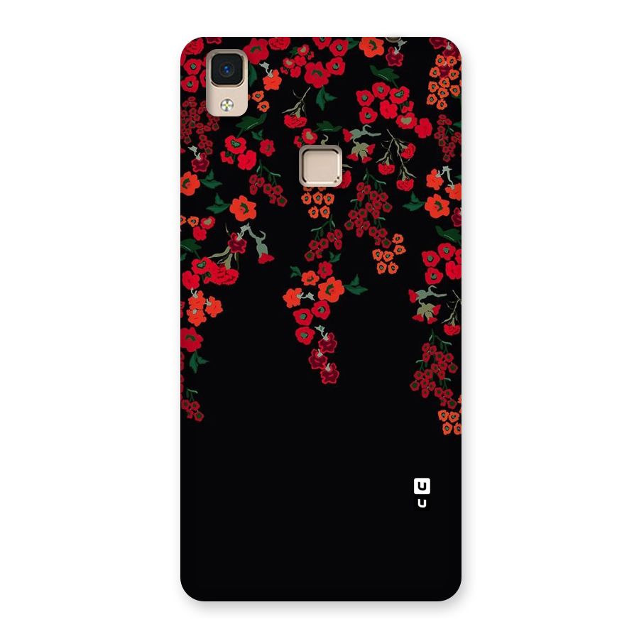 Red Floral Pattern Back Case for V3 Max