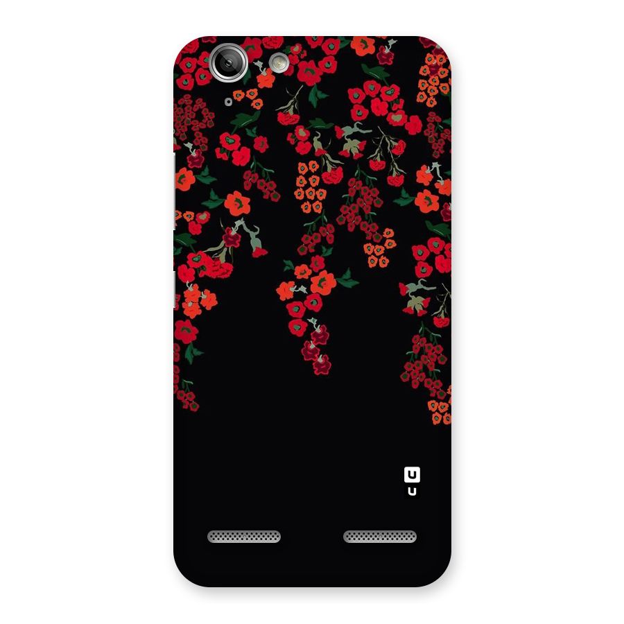 Red Floral Pattern Back Case for Vibe K5
