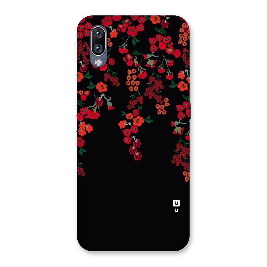 Red Floral Pattern Back Case for Vivo NEX