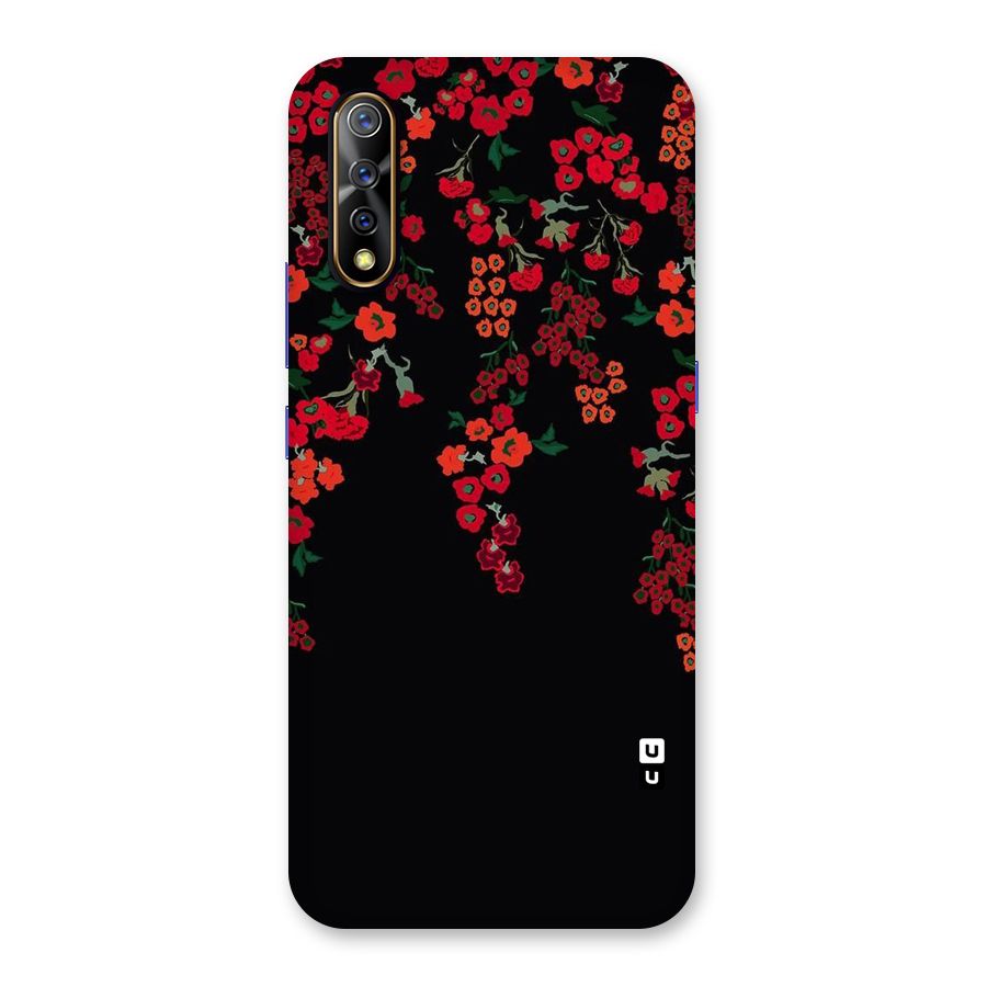 Red Floral Pattern Back Case for Vivo S1