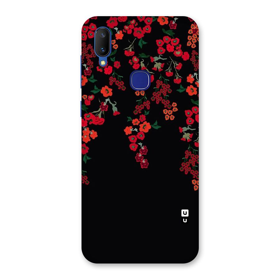 Red Floral Pattern Back Case for Vivo V11