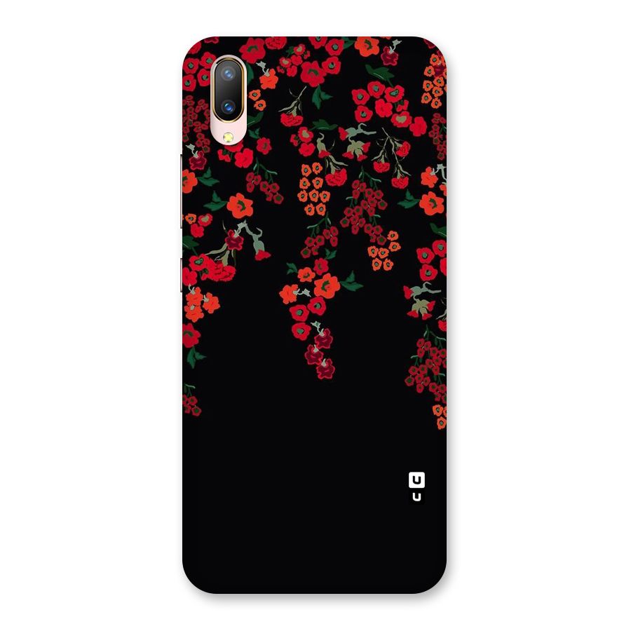 Red Floral Pattern Back Case for Vivo V11 Pro