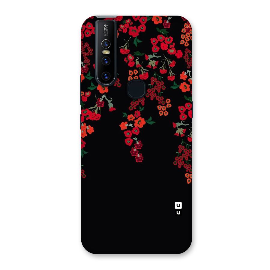 Red Floral Pattern Back Case for Vivo V15