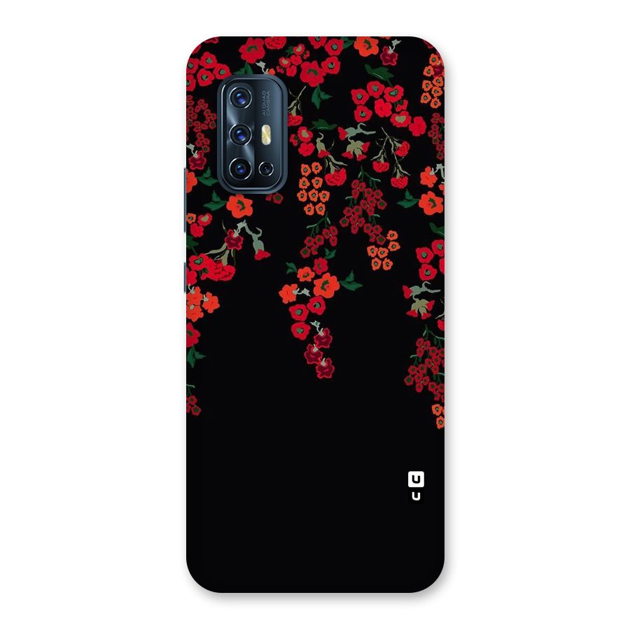 Red Floral Pattern Back Case for Vivo V17