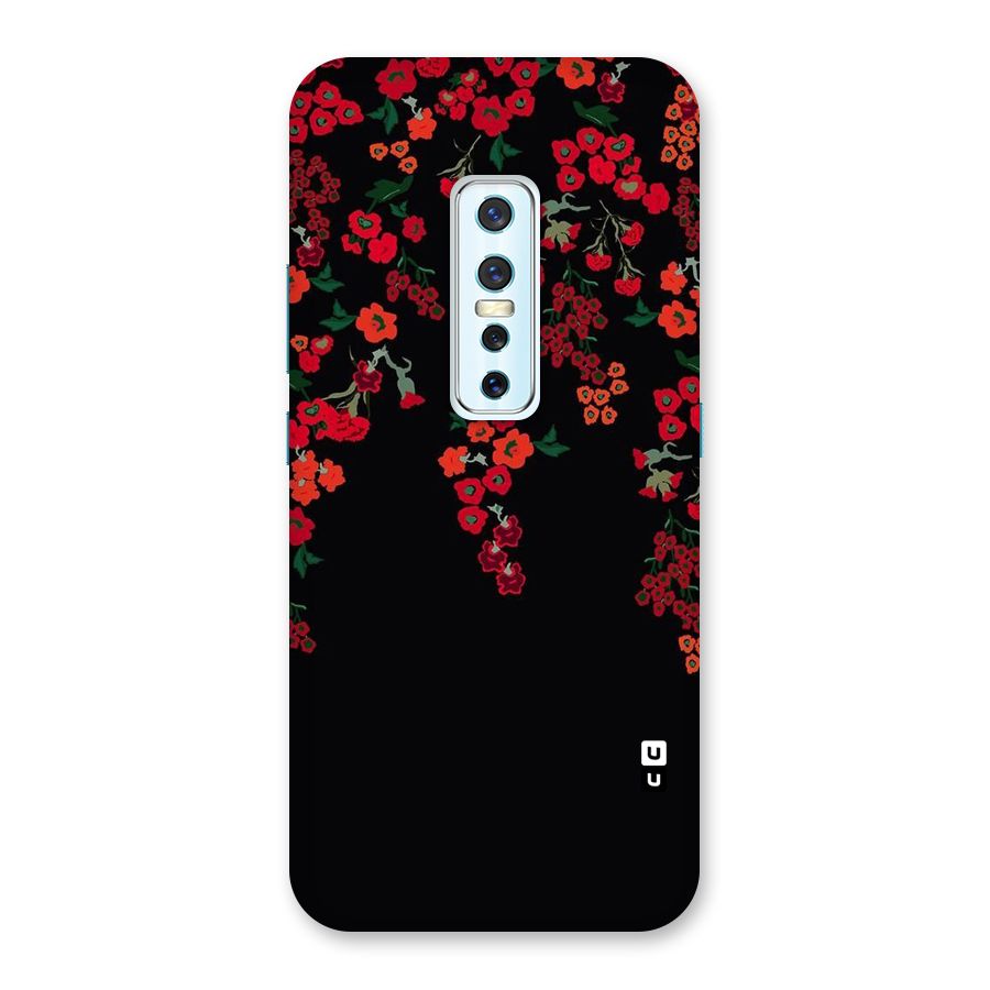 Red Floral Pattern Back Case for Vivo V17 Pro