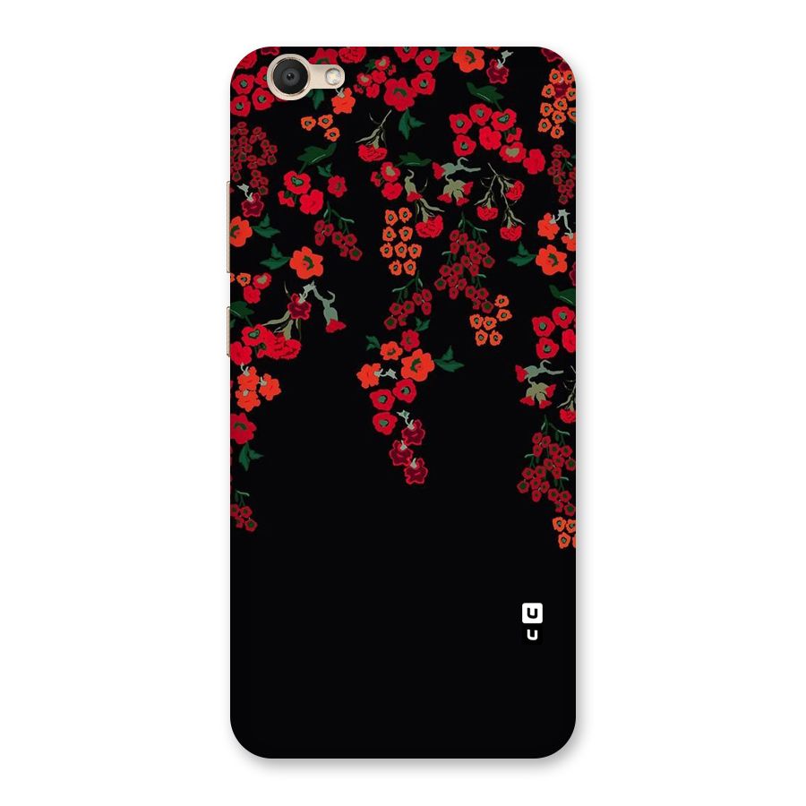 Red Floral Pattern Back Case for Vivo V5