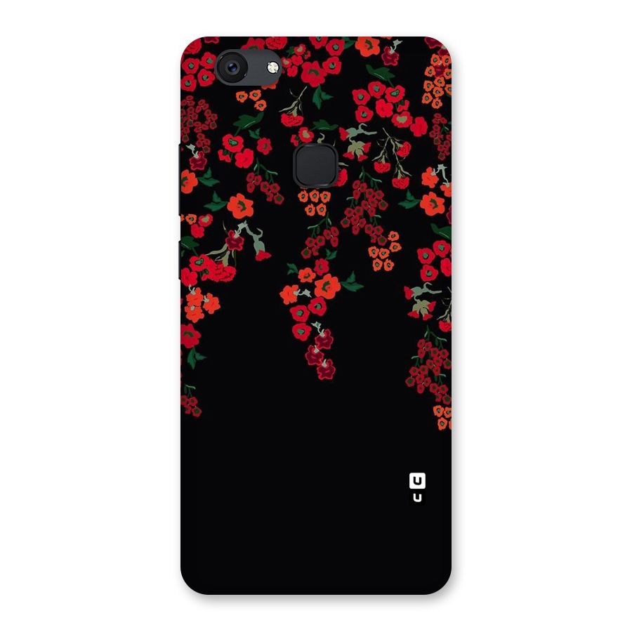Red Floral Pattern Back Case for Vivo V7 Plus