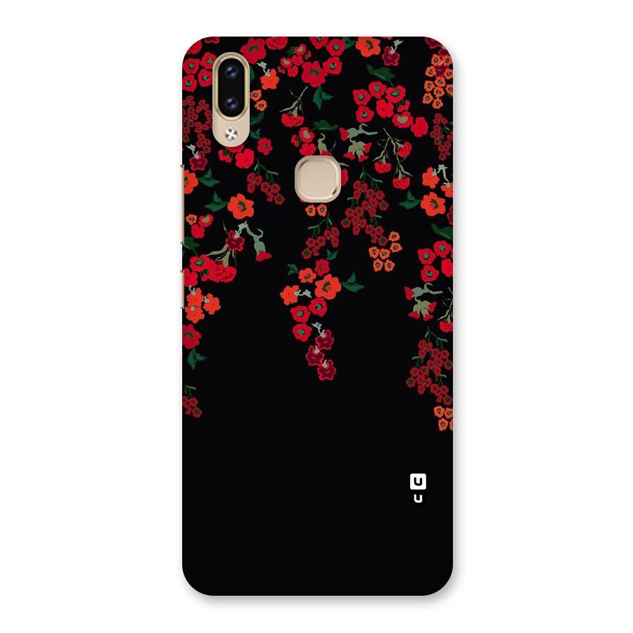 Red Floral Pattern Back Case for Vivo V9 Youth