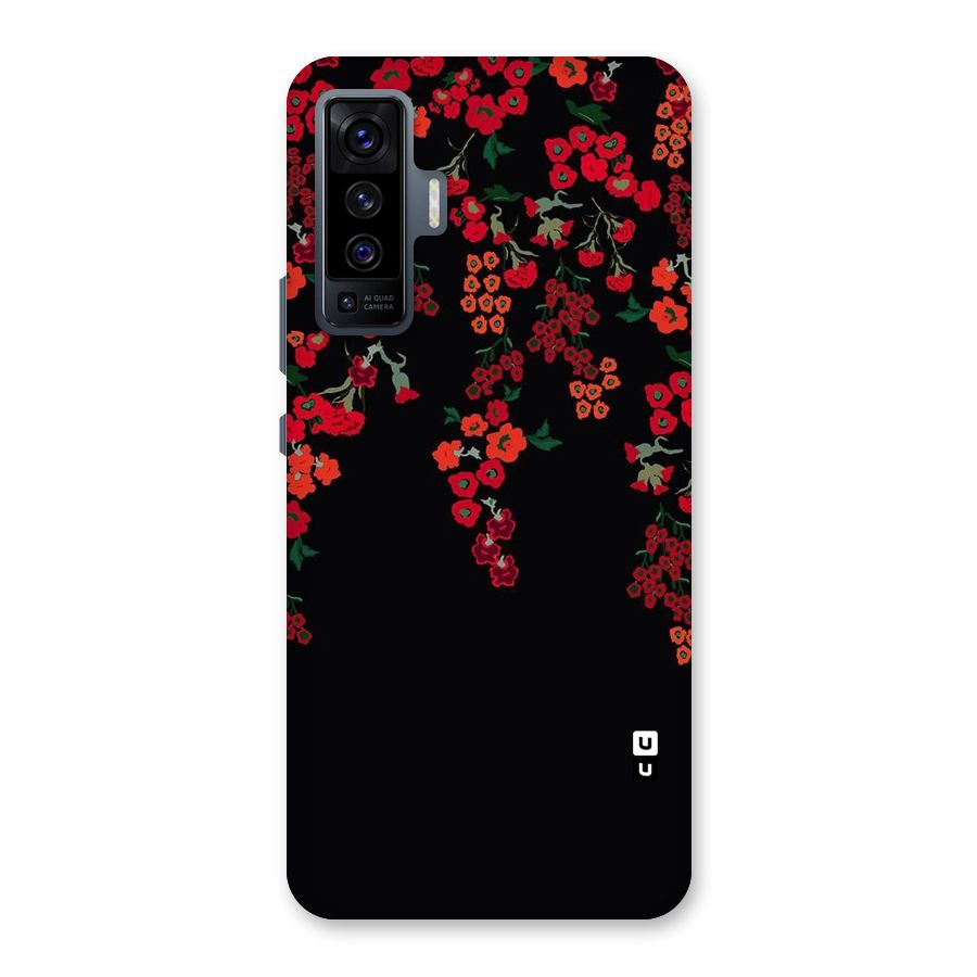 Red Floral Pattern Back Case for Vivo X50