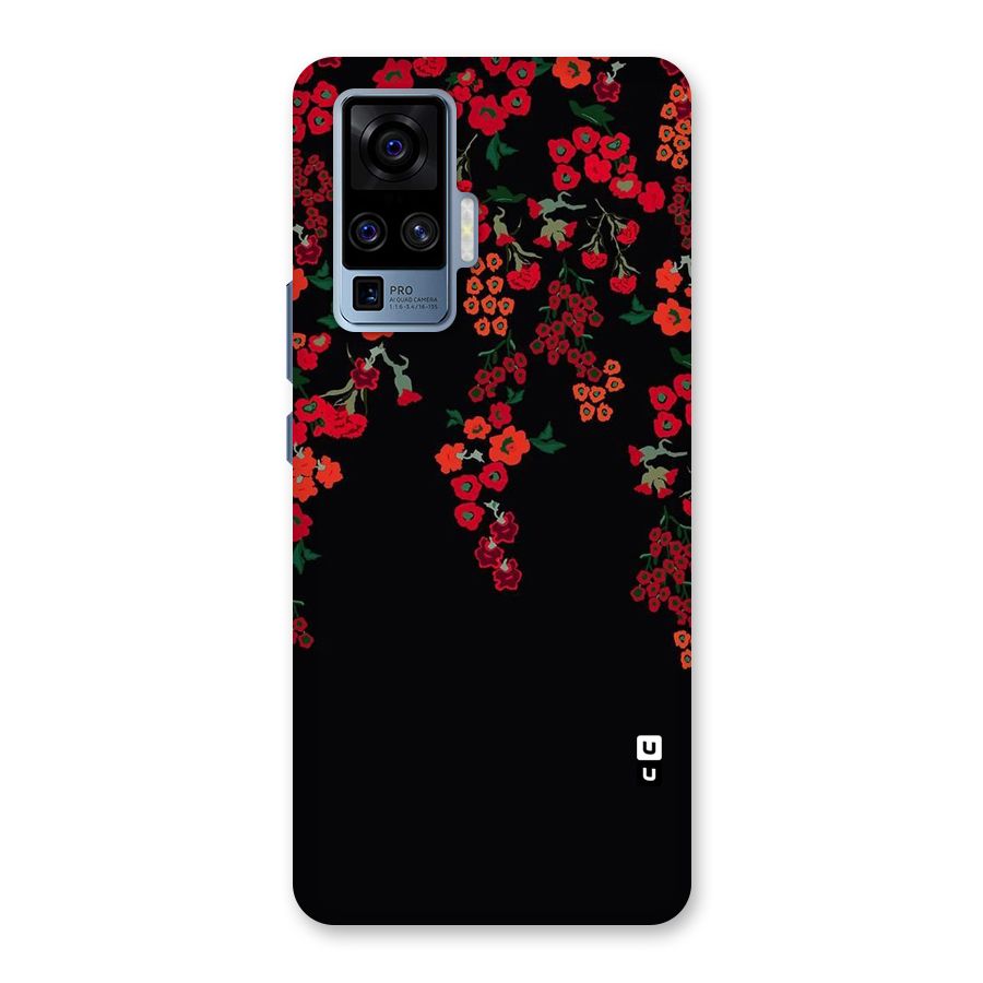 Red Floral Pattern Back Case for Vivo X50 Pro
