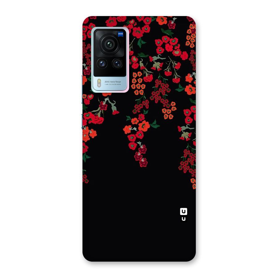 Red Floral Pattern Back Case for Vivo X60 Pro