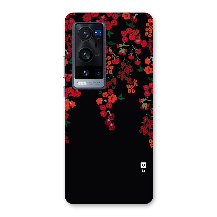 Red Floral Pattern Back Case for Vivo X60 Pro Plus