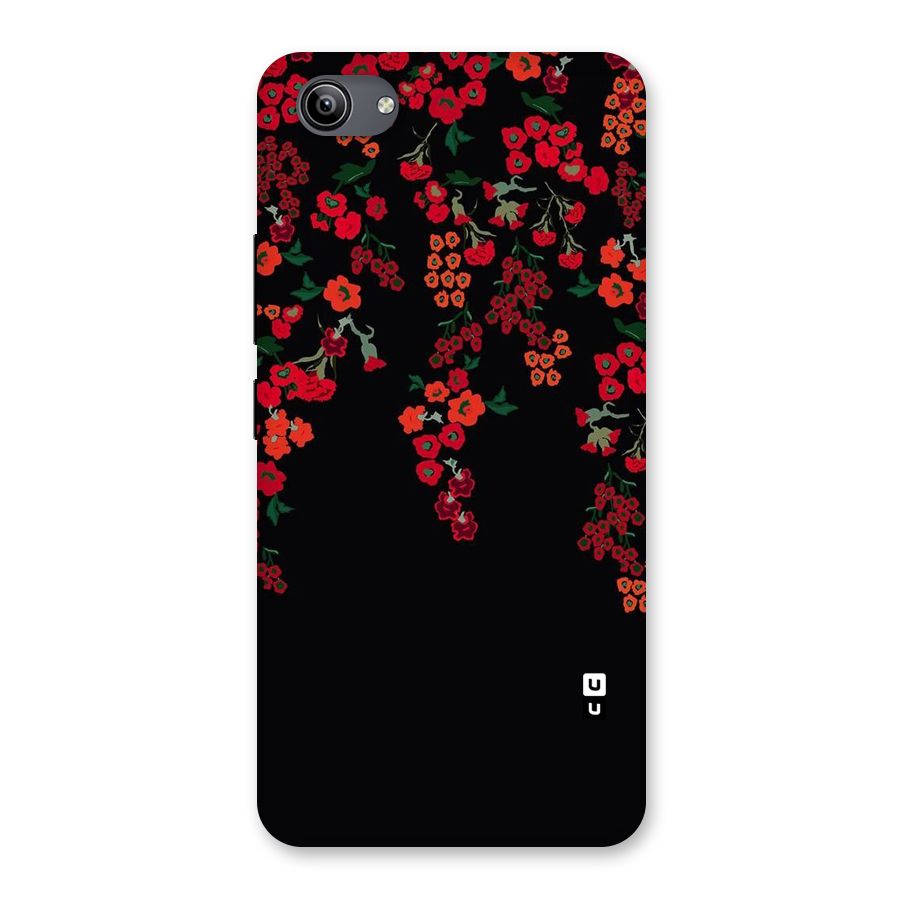 Red Floral Pattern Back Case for Vivo Y81i