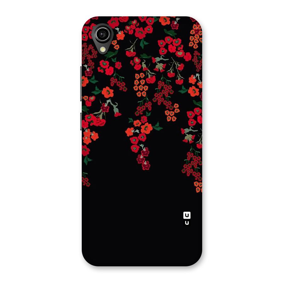 Red Floral Pattern Back Case for Vivo Y90
